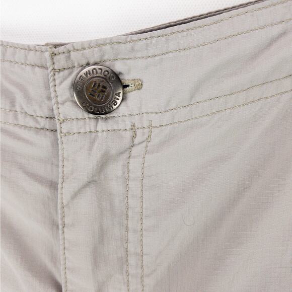 Columbia Cargo Rip-Stop Shorts Men's 38x10 Gray Logo Omni-Shade Nylon - Picture 2 of 10